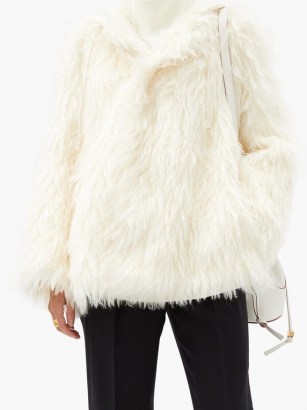 VIKA GAZINSKAYA Oversized mohair hooded coat ~ white shaggy winter coats ~ luxe outerwear - flipped