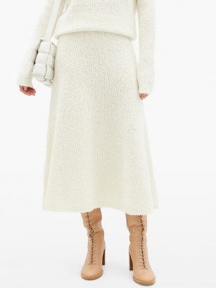 GABRIELA HEARST Pablo cashmere-blend bouclé midi skirt in cream | knitted skirts | luxury knitwear