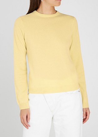 PEOPLE’S REPUBLIC OF CASHMERE Yellow cashmere jumper / luxury crew neck jumpers / casual knitwear