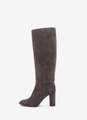 MINT VELVET Rachel Grey Knee Length Boots | classic winter footwear - flipped