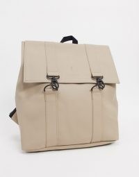 Rains MSN backpack in beige | grab handle backpacks