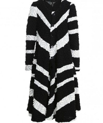 RALSTON Celia Textured Stripe Coat ~ striped statement coats - flipped