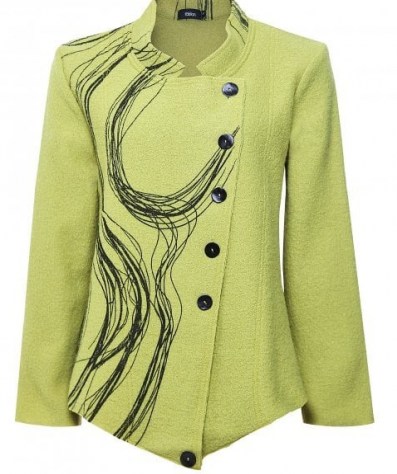 RALSTON Totta Wool Asymmetric Swirl Jacket ~ green jackets