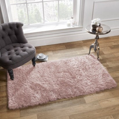 Cavallaro Shaggy Blush Pink Rug by Rosdorf Park – home crafted - flipped