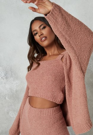 Missguided rose popcorn knit balloon sleeve cardigan | pink textured cardigans | fashionable knitwear