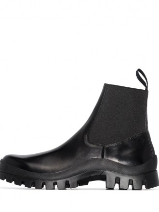 ATP Atelier Catania leather ankle boots / ridged rubber sole / pull tab boots - flipped