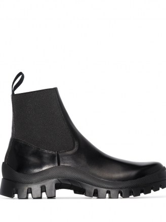 ATP Atelier Catania leather ankle boots / ridged rubber sole / pull tab boots