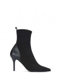 MINT VELVET Sian Black Sock Boots | pointed toe | stiletto heel