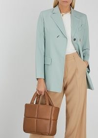 STAND STUDIO Rosanne brown leather tote ~ padded handbag ~ top handle bags