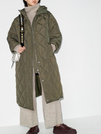 STAND STUDIO Sue quilted shell padded coat ~ green autumn / winter coats ~ casual outerwear