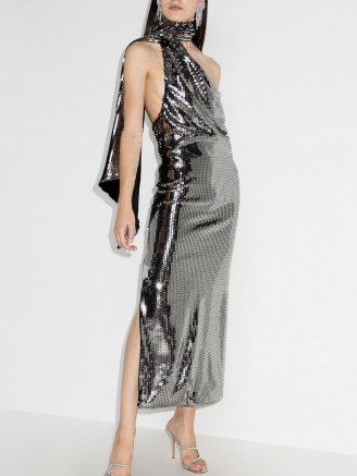 The Attico sequinned halterneck dress | silver sequin party dresses | eveing glamour - flipped