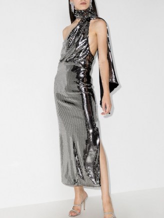 The Attico sequinned halterneck dress | silver sequin party dresses | eveing glamour