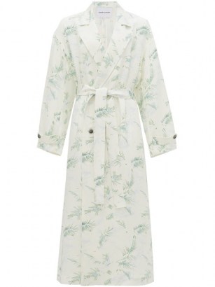 MICHELLE WAUGH The Jany double-breasted fern-print trench coat | elegant printed coats - flipped