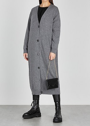 THE ROW Armando grey longline cashmere cardigan ~ luxury designer cardigans ~ luxe knitwear