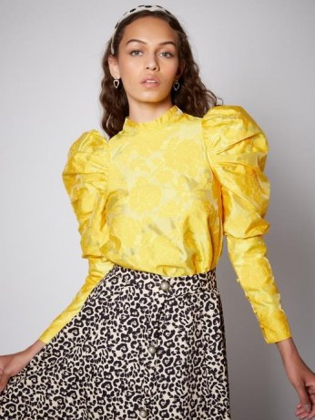 SISTER JANE Sandy Puff Sleeve Blouse Mimosa / yellow floral blouses / leg of mutton sleeves / romantic vintage style fashion