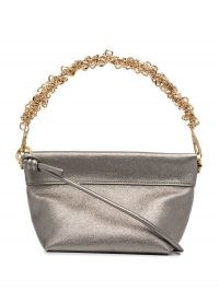Yuzefi Giant Coin Purse shoulder bag / metallic silver tone handbags