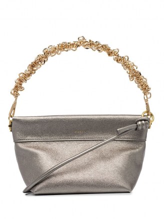 Yuzefi Giant Coin Purse shoulder bag / metallic silver tone handbags - flipped