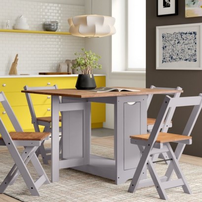 Leoma Folding Dining Set with 4 Chairs by Zipcode Design – Bring versatility and light into any dining area