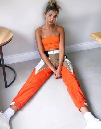 adidas Originals x Paolina Russo logo cuffed trousers in colour block ~ sporty looks ~ sports pants ~ bright sportswear - flipped