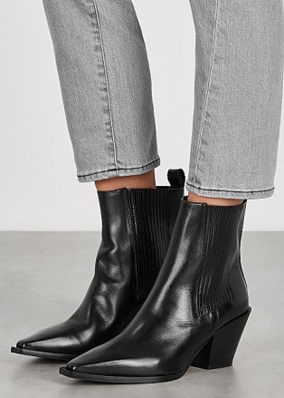 AEYDE Kate 80 black leather ankle boots ~ western style footwear