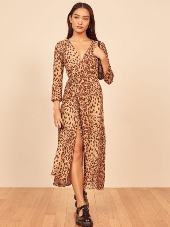 REFORMATION Alessandra Dress ~ wild cat print dresses - flipped