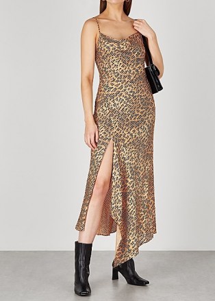 ALICE + OLIVIA Harmony leopard-print satin maxi dress – animal prints - flipped