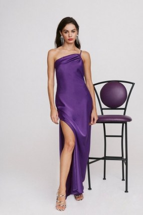 NASTY GAL All for One Shoulder Maxi Dress ~ purple occasion dresses - flipped