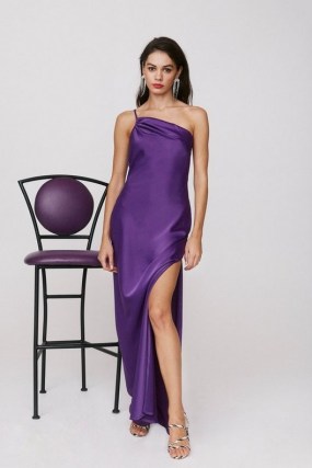 NASTY GAL All for One Shoulder Maxi Dress ~ purple occasion dresses