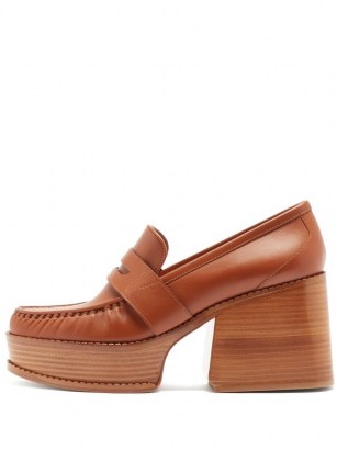 GABRIELA HEARST Augusta leather penny loafers | retro platform loafer - flipped