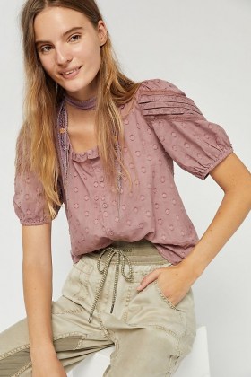 Forever That Girl Adina Cropped Blouse in Pink - flipped