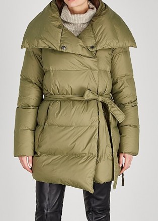BACON Puffa 75 Superwalt olive quilted shell jacket ~ green puffer jackets ~ stylish padded winter coats