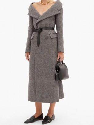 ALTUZARRA Barbara off-shoulder wool-blend coat ~ vintage style bardot coats ~ off the shoulder outerwear - flipped