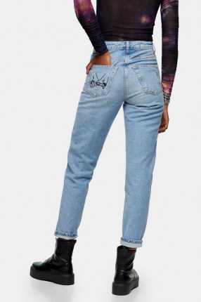Topshop Bleach Hands Detail Mom Tapered Jeans - flipped