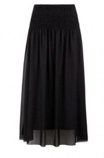 HUGO BOSS Eza Smocked-waist skirt in tulle with metallic dot print - flipped