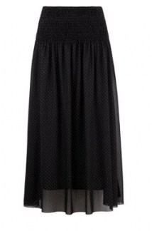 HUGO BOSS Eza Smocked-waist skirt in tulle with metallic dot print