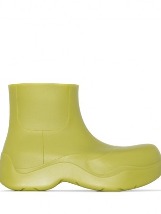 Bottega Veneta BV Puddle ankle boots in kiwi green / rubber booties