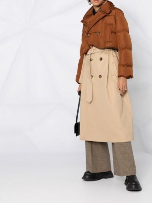 Burberry double-breasted layered trench coat | padded overlay coats - flipped