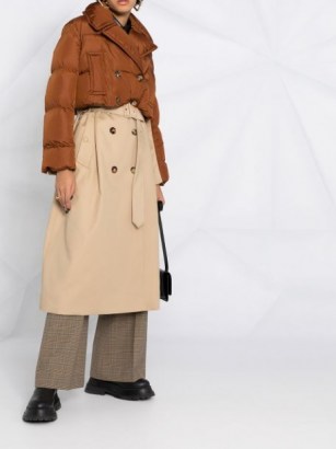 Burberry double-breasted layered trench coat | padded overlay coats