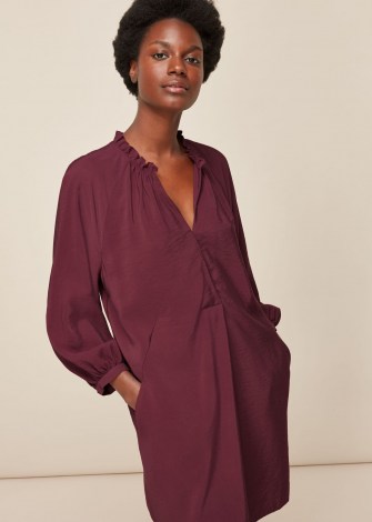 WHISTLES ENORA DRESS Burgundy / relaxed fitting dresses / colours for autumn – winter