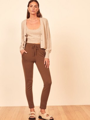 Reformation Cashmere Sweatpant in Cinnamon | soft knit sweatpants - flipped