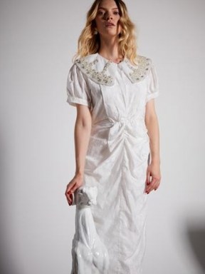 sister jane Seniors Embellished Midi Dress – oversized collars – romantic look dresses - flipped