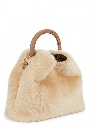 ELLEME Baozi cream shearling and leather cross-body bag / fluffy fur crossbody bags / winter accessories