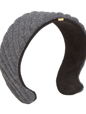 Fendi grey quilted headband | designer headbands | hair accessories