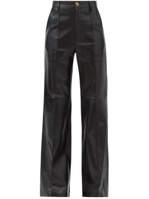 GUCCI Flared leather trousers in black ~ luxe flares - flipped
