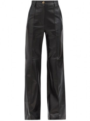 GUCCI Flared leather trousers in black ~ luxe flares