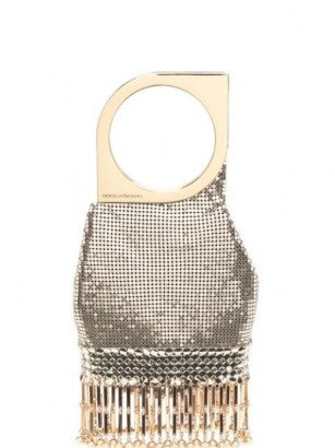 Paco Rabanne bangle-handle chainmail mesh bag – small luxe metallic evening bags