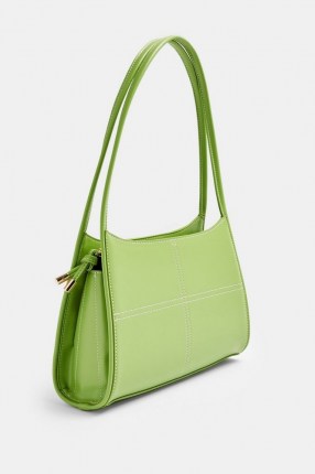 TOPSHOP Green Top Stitch Scoop Shoulder Bag / colour pop bags / colourful accessories