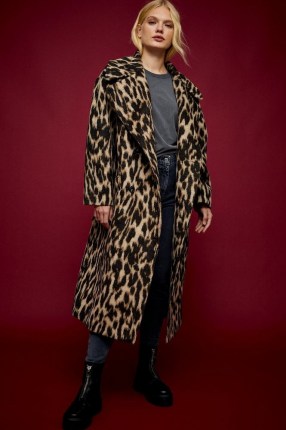 IDOL Leopard Print Maxi Coat ~ glamorous animal prints ~ topshop winter coats - flipped