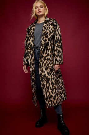 IDOL Leopard Print Maxi Coat ~ glamorous animal prints ~ topshop winter coats
