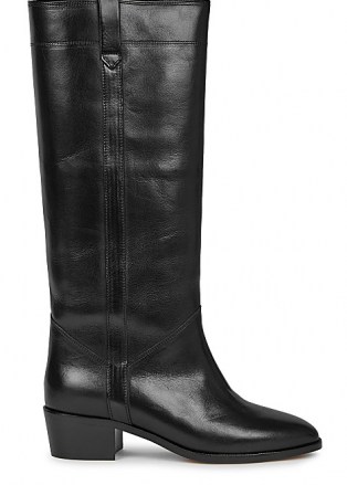 ISABEL MARANT Mewis 50 black leather knee-high boots ~ classic winter footwear